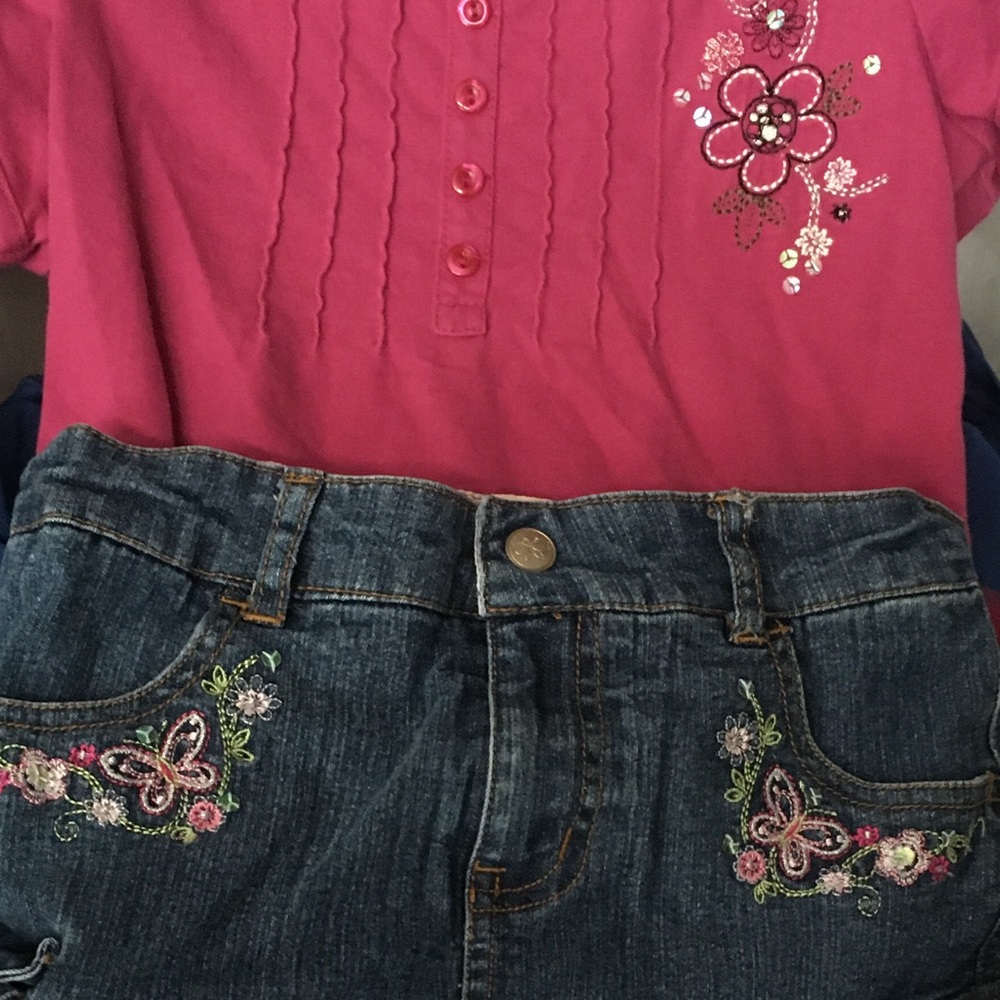 “Faded Glory” size 8 skirt and top set